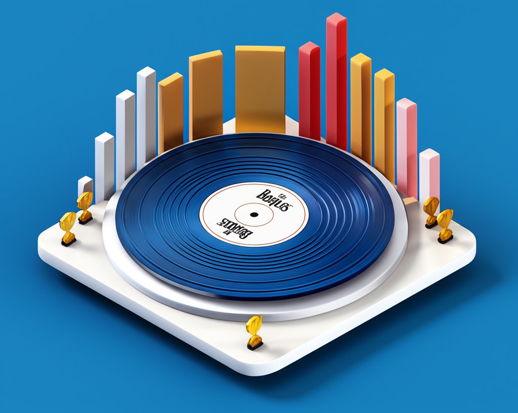 The Beatles' undeniable chart reign: a global pop music phenomenon.